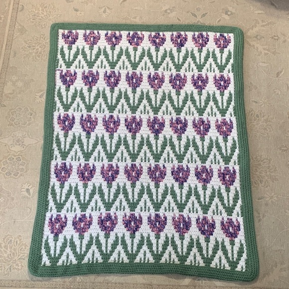Handmade Other - Handcrafted Mosaic Crochet Tulip Blanket